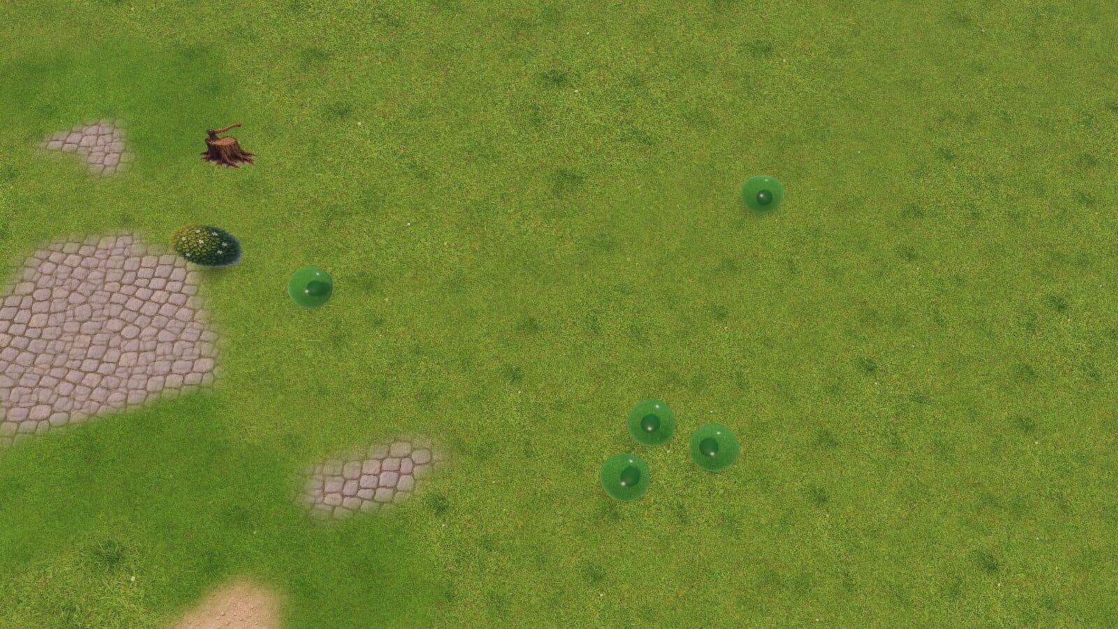 The slime pit in Beginner Zone, seen in the game